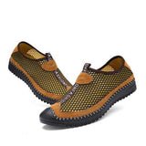 Men Summer Outdoor Sport Flat Breathable Fashion Round Toe Hollow Out Mesh Athletic Shoes