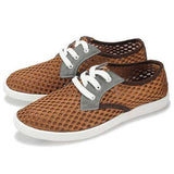 Summer Men Mesh Outdoor Sport Running Casual Flats Lace Up Breathable Shoes
