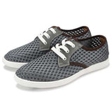 Summer Men Mesh Outdoor Sport Running Casual Flats Lace Up Breathable Shoes