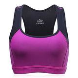 Women Wireless Shockproof Breathable Elastic Overhead Patchwork Yoga Sports Vest Bra