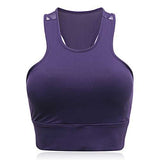 Women Comfort Shakeproof Solid Color Wireless Pullover Yoga Sports Bra