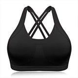 Sexy Cozy Pure Color Back Criss-cross Wireless Full Cup Vest Yoga Sports Bra