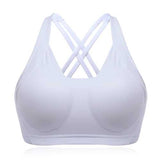 Sexy Cozy Pure Color Back Criss-cross Wireless Full Cup Vest Yoga Sports Bra