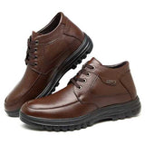 Men Comfortable Warm Fur Lining Leather Ankle Boots
