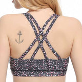 Cross Beauty Back Shockproof Wireless Running Yoga Fitness Sports Bra Top