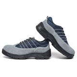 Men Anti Collision Toe Suede Leather Athletic Shoes Sneakers
