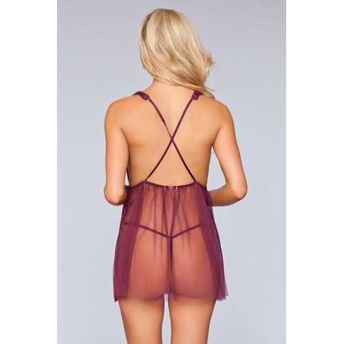 1801 Sweet Dreams Babydoll Burgundy