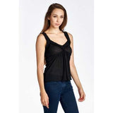 Women's Sheer Burnout V Smocked Tank