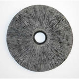 1" x 20" x 20" Gray, Sandstone, Ribbed Round, Middle Hole - Wall Decor