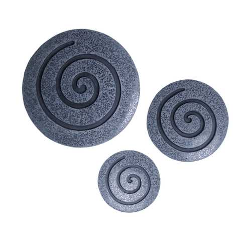 Modern Swirl Gray Circle 3pc Wall Art Set