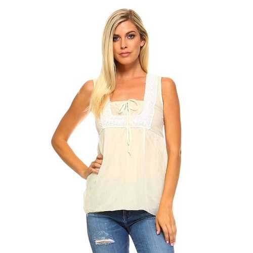 Women's Crochet Tie Sleeveless Top