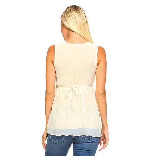 Women's Crochet Tie Sleeveless Top