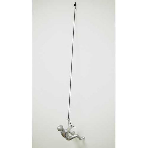 3.5" x 3.5" x 5.5" Silver Climbing Man - Wall Art
