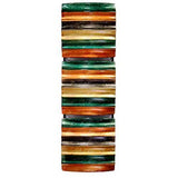 8" X 2.75" X 24.5" Gold Green And Copper Metal Vertical 3 Panel Metal Wall Decor