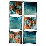 16" X 2" X 25" Turquoise, Copper And Bronze Metal Vertical Panel Wall Decor