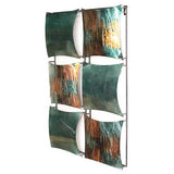 16" X 2" X 25" Turquoise, Copper And Bronze Metal Vertical Panel Wall Decor