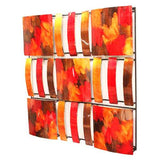 24.5" X 2.5" X 24.5" Copper Red And Gold Metal 9 Panel Square Wall Decor