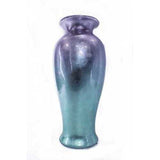 12.75" X 12.75" X 30.75" Purple And Aqua Ceramic Ombre Lacquered Ceramic Vase