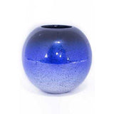 14" X 9.75" X 16" Blue And Silver Ceramic Piece Vase Set