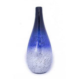 14" X 9.75" X 16" Blue And Silver Ceramic Piece Vase Set