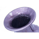 13" X 13" X 18" Purple And Aqua Ceramic Lacquered Ceramic Vase