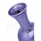 11" X 11" X 25" Purple And Aqua Ceramic Lacquered Ceramic Vase