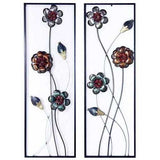 39" X 6" X 15" Metallic Multi-Color Metal Garden S And Blooms Vertical Wall Panel Set
