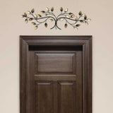 Beige Over The Door Blowing Leaves Metal Wall Decor