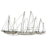 Antique Silver Grand Metal Sailboat Wall Decor