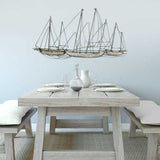 Antique Silver Grand Metal Sailboat Wall Decor
