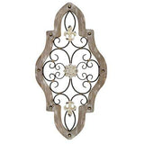 French Country White-Wash Metal Scroll Wall Decor