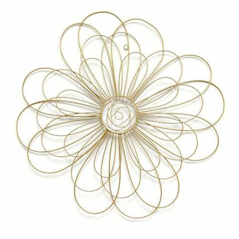 Shimmering Gold Metal Flower Wall Decor