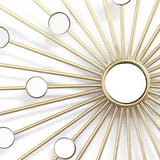 Shimmering Gold Metal Mirror Burst Wall Decor