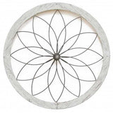 Distressed Chic Flower Metal and Wood Wall Decor