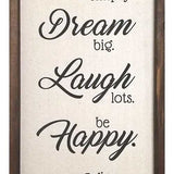 "Live  Dream  Laugh  Happy  Love" Wooden and Metal Wall Decor