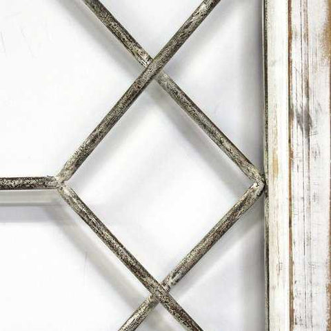 Distressed White Metal and Wood Framed Wall Art