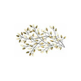 Brushed Gold Flowing Leaves Metal Wall Decor