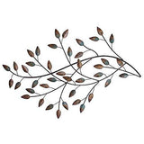 Distressed Metal Blowing Leaves Wall Decor