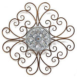 Elegant Scroll Medallion Metal Wall Decor