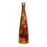 5.5" X 5.5" X 20.2" Gold Copper Brown Ceramic Floor Vase