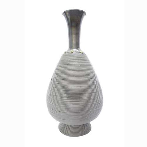 Turquoise Copper and Bronze Bamboo Metal Bamboo Vase