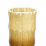7" X 7" X 24" Turquoise  Copper and Bronze Bamboo Bamboo Chute Vase