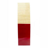 6.75" X 6.75" X 24" Natural Wood Bamboo Vase with Tones