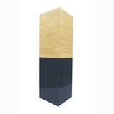 6.75" X 6.75" X 24" Natural Wood Bamboo Vase with Tones