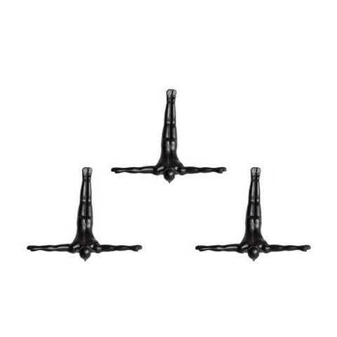 6.5" x 2.5" x 6.5" Wall Diver - Black 3-Pack