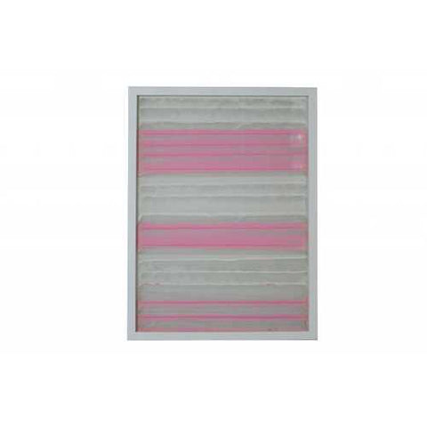 Fun White And Pink Stripes Shadow Box Wall Art