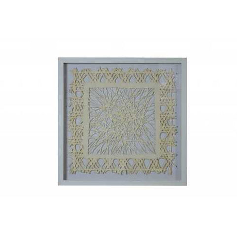 White and Natural Cut Paper Shadow Box Wall Art