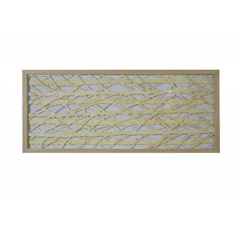 14" x 2" x 47" Natural Brown, Wood, Paper And Glass - Shadow Box
