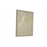 Natural Light Wood and Paper Abstract Design Shadow Box