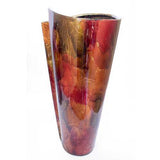Zola Copper Red Gold Ceramic Foiled and Lacquered Tapered Vase